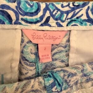 Lilly Pulitzer Blue and White Cotton Fabric